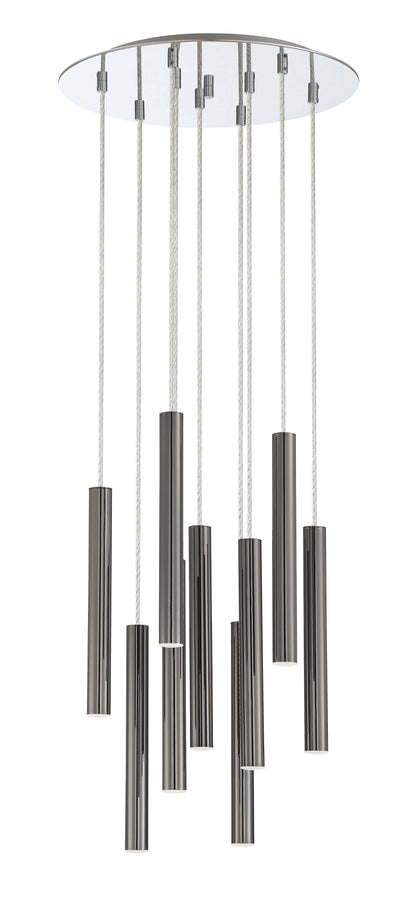 Forest LED 9 Light Chandelier Chrome