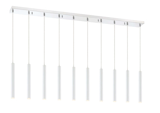 Forest LED 10 Light Linear Chandelier Chrome