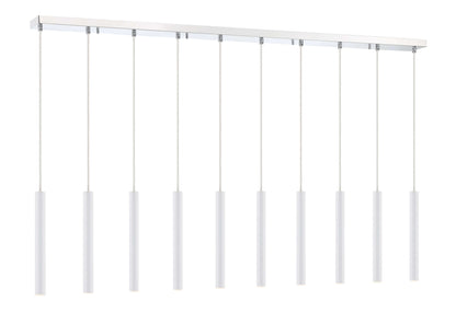 Forest LED 10 Light Linear Chandelier Chrome