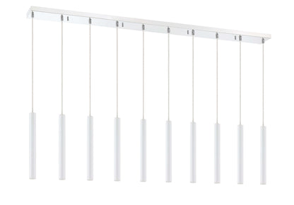 Forest LED 10 Light Linear Chandelier Chrome