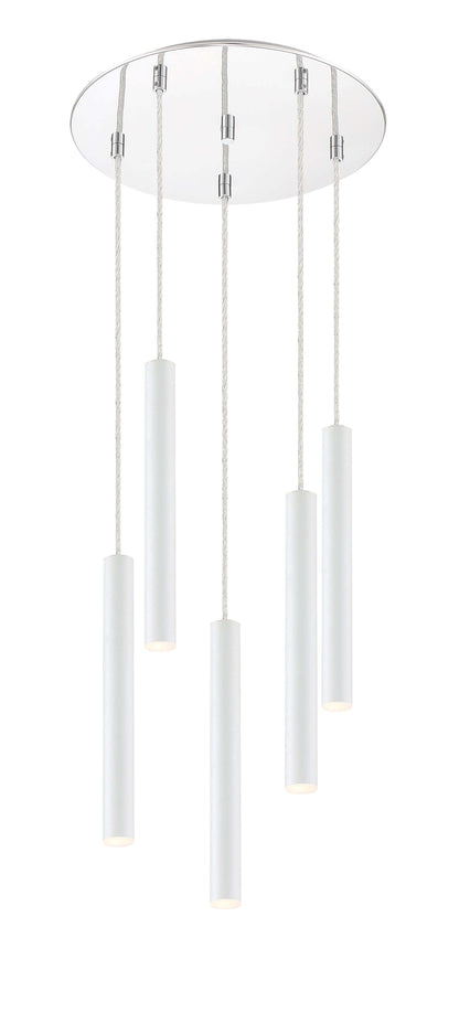 Forest LED 5 Light Chandelier Chrome