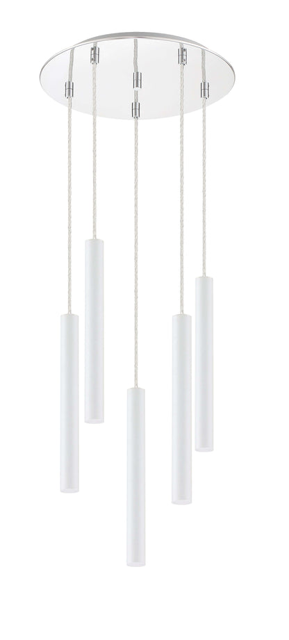 Forest LED 5 Light Chandelier Chrome
