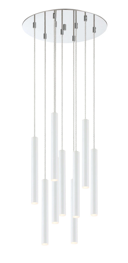 Forest LED 9 Light Chandelier Chrome