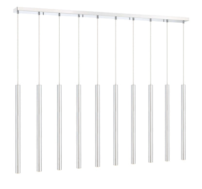Forest LED 10 Light Linear Chandelier Chrome