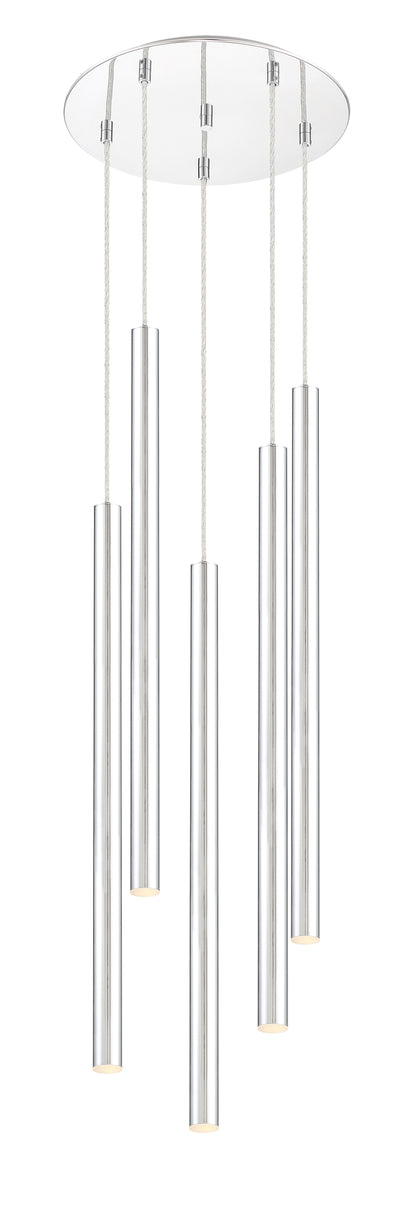 Forest LED 5 Light Chandelier Chrome