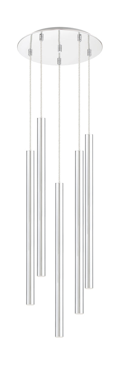 Forest LED 5 Light Chandelier Chrome