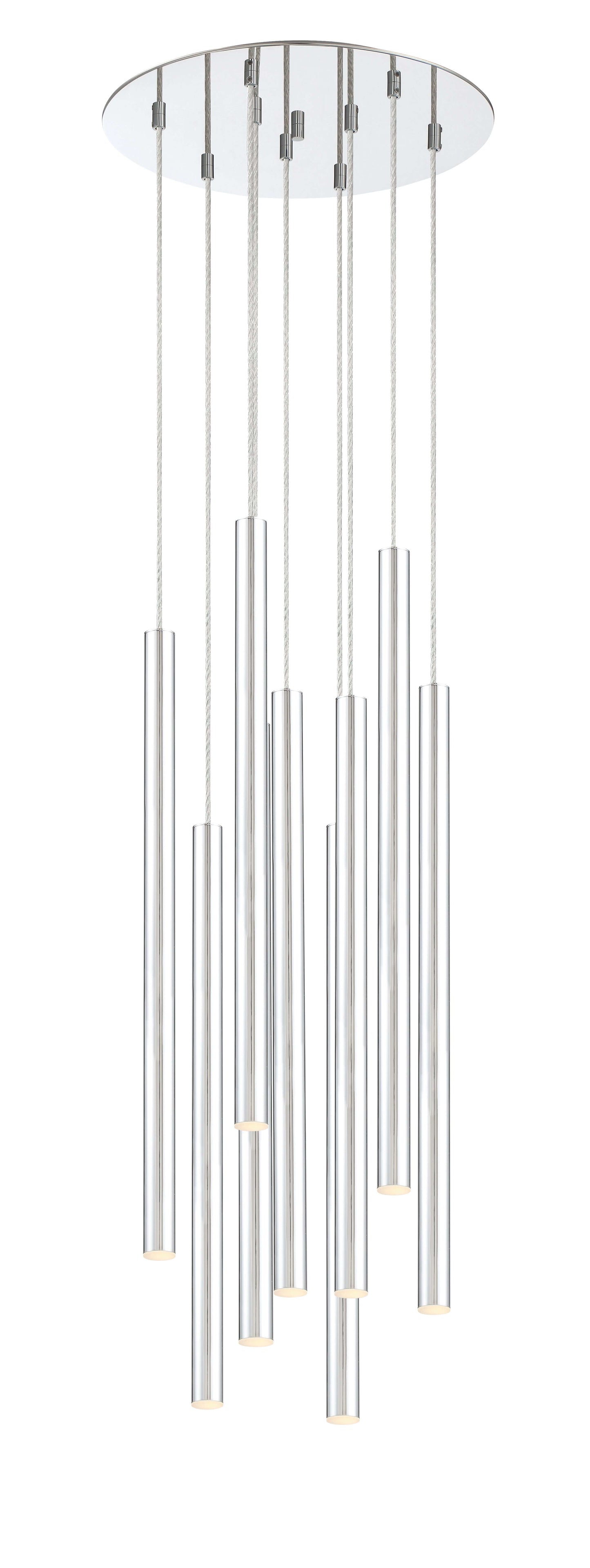 Forest LED 9 Light Chandelier Chrome
