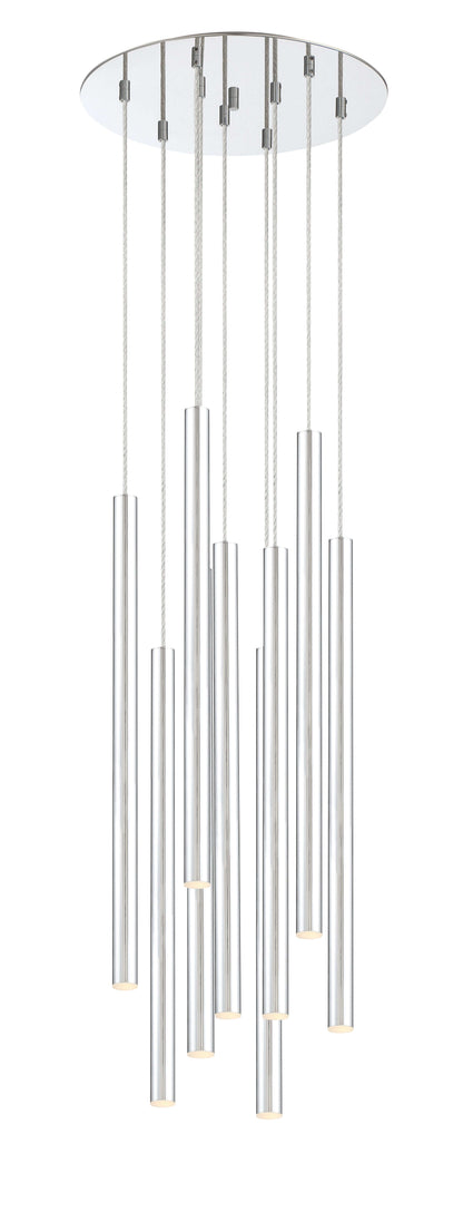 Forest LED 9 Light Chandelier Chrome
