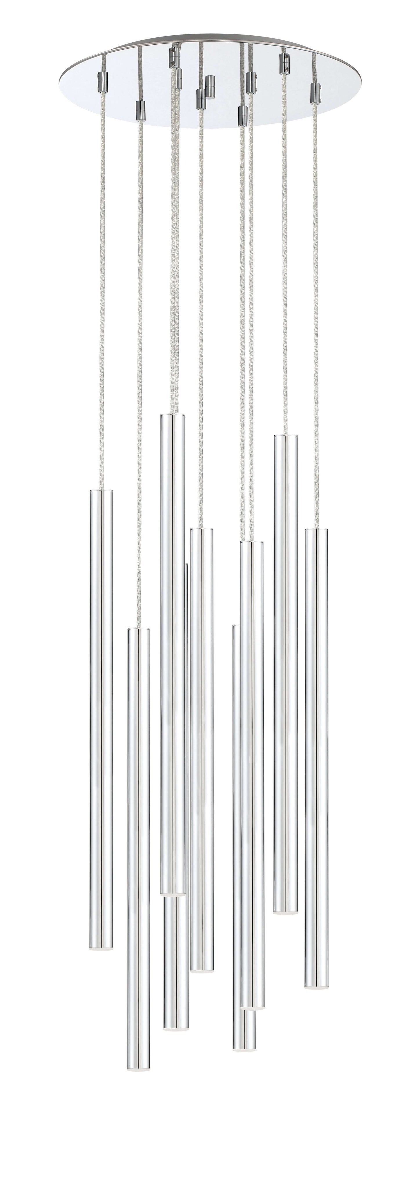 Forest LED 9 Light Chandelier Chrome