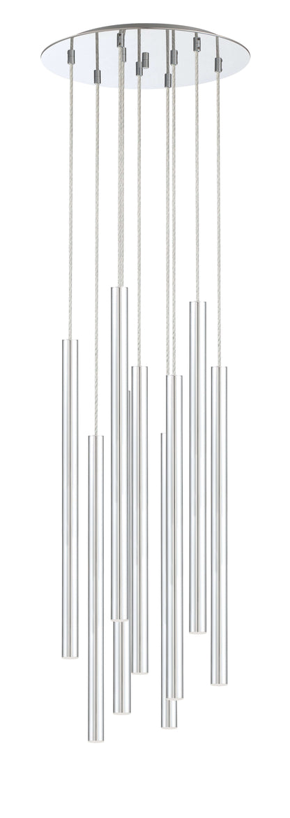 Forest LED 9 Light Chandelier Chrome
