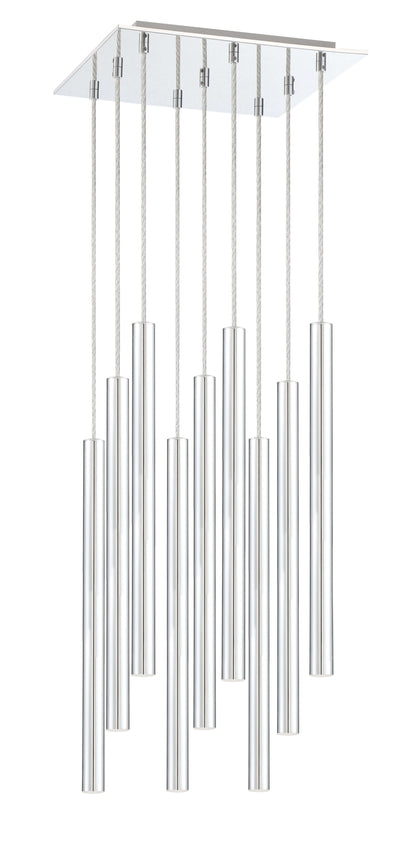 Forest LED 9 Light Chandelier Chrome