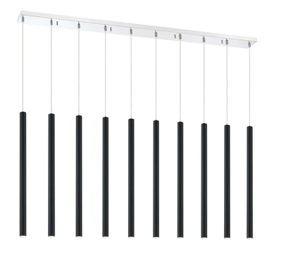 Forest LED 10 Light Linear Chandelier Chrome