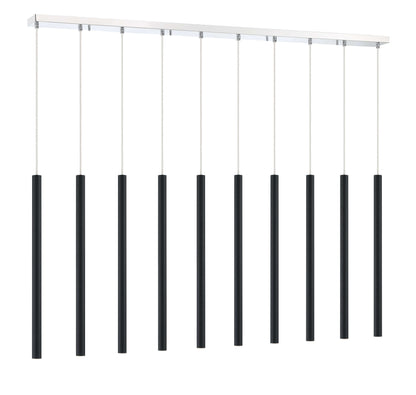 Forest LED 10 Light Linear Chandelier Chrome