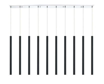 Forest LED 10 Light Linear Chandelier Chrome