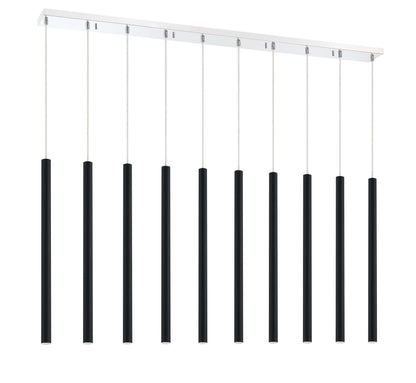 Forest LED 10 Light Linear Chandelier Chrome