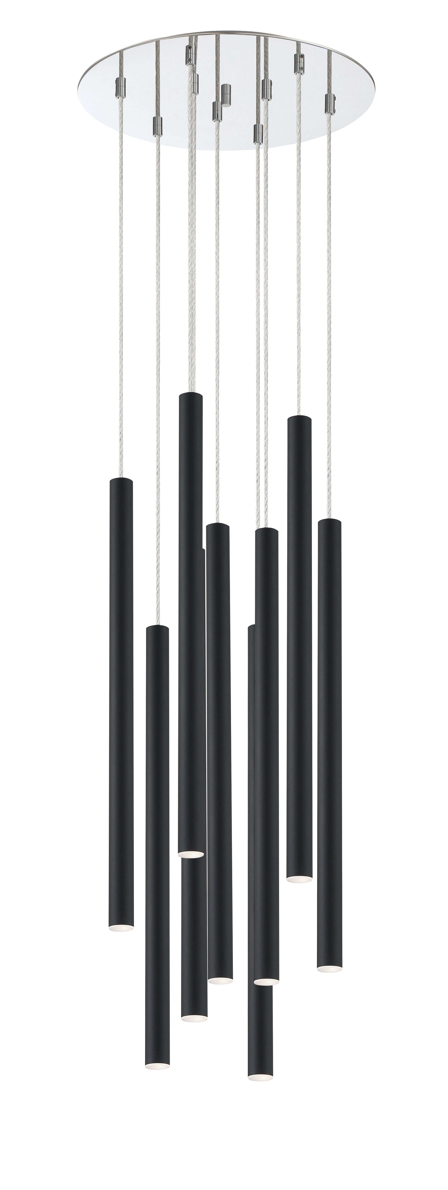 Forest LED 9 Light Chandelier Chrome