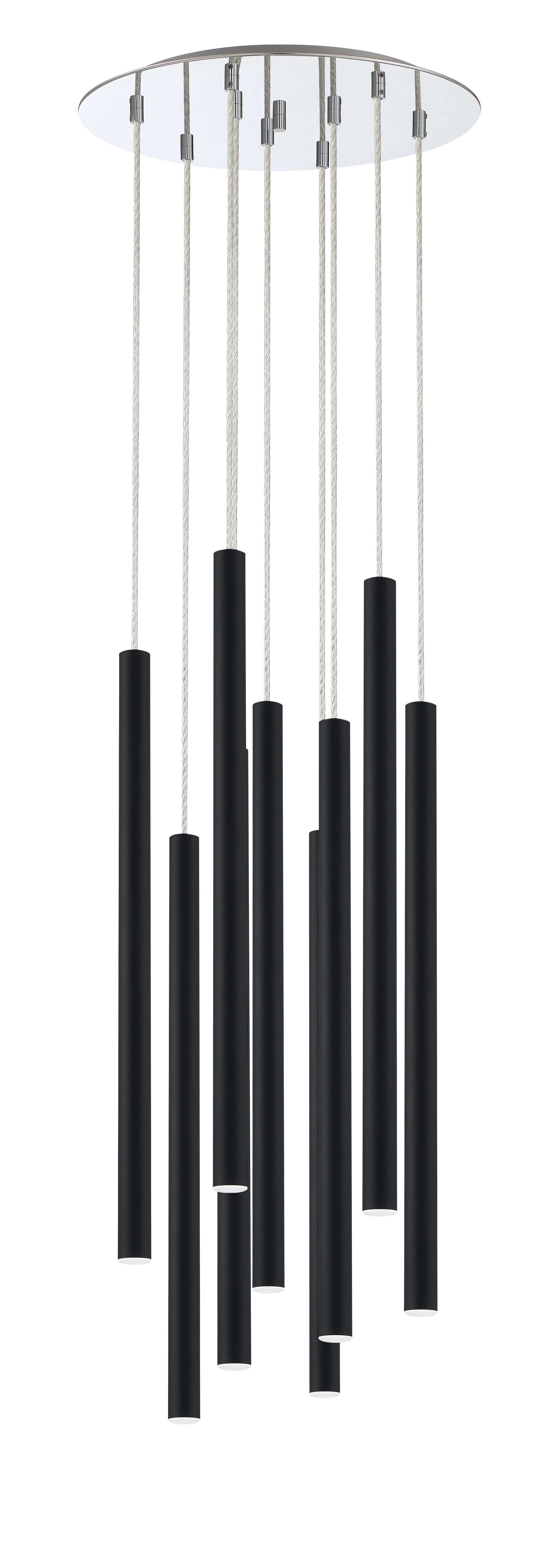 Forest LED 9 Light Chandelier Chrome