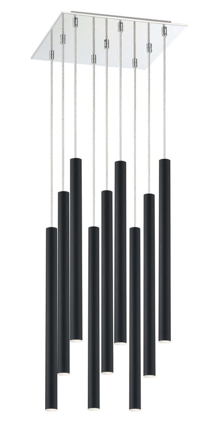 Forest LED 9 Light Chandelier Chrome