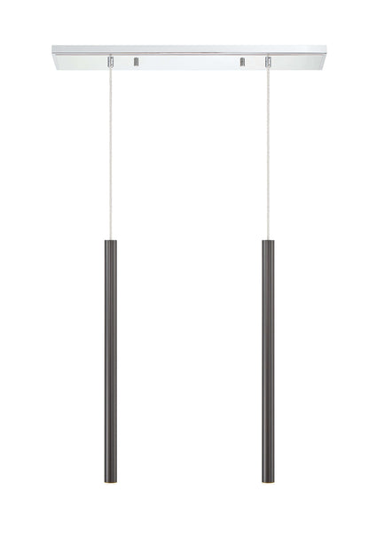 Forest LED 2 Light Linear Chandelier Chrome