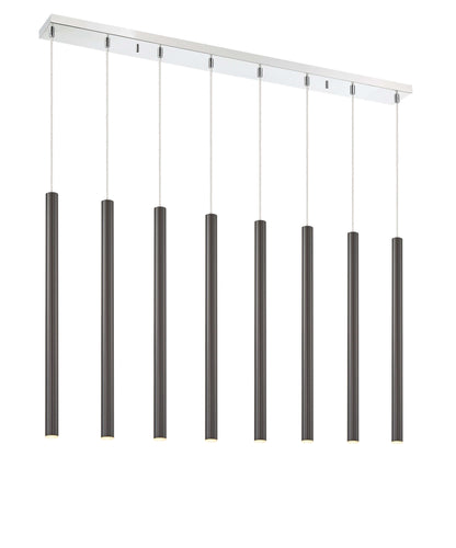 Forest LED 8 Light Linear Chandelier Chrome
