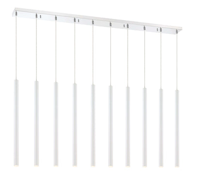 Forest LED 10 Light Linear Chandelier Chrome