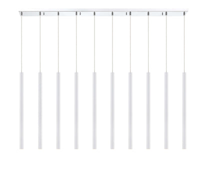 Forest LED 10 Light Linear Chandelier Chrome