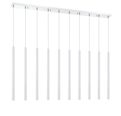 Forest LED 10 Light Linear Chandelier Chrome