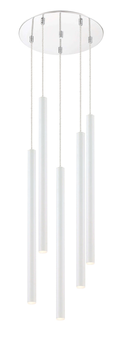 Forest LED 5 Light Chandelier Chrome