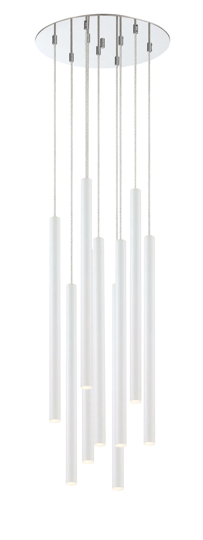 Forest LED 9 Light Chandelier Chrome