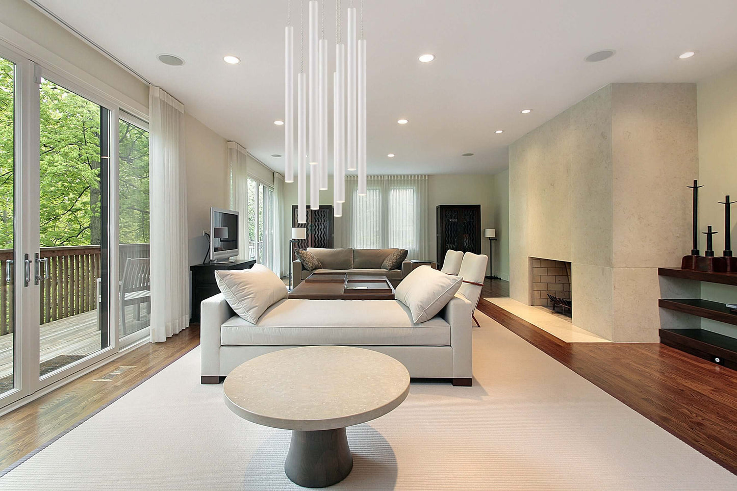 Forest LED 9 Light Chandelier Chrome