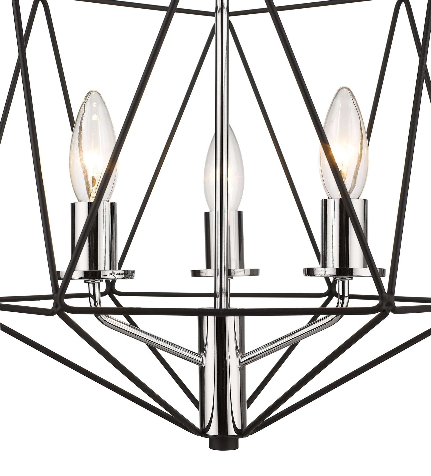 Geo 5 Light Chandelier Matte Black + Chrome