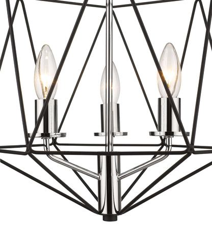 Geo 5 Light Chandelier Matte Black + Chrome