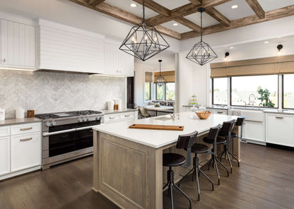 Geo 5 Light Chandelier Matte Black + Chrome