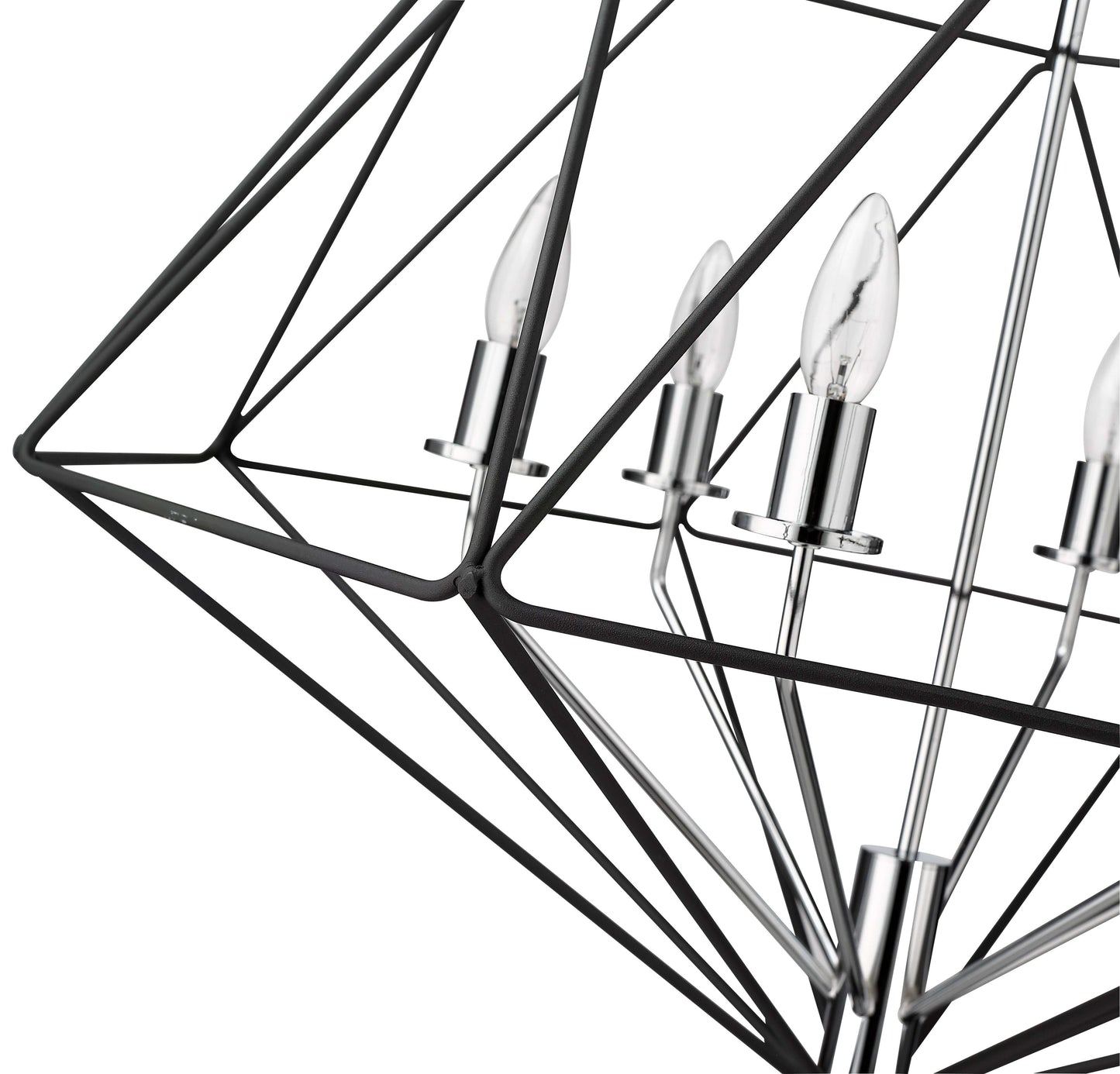Geo 6 Light Chandelier Matte Black + Chrome