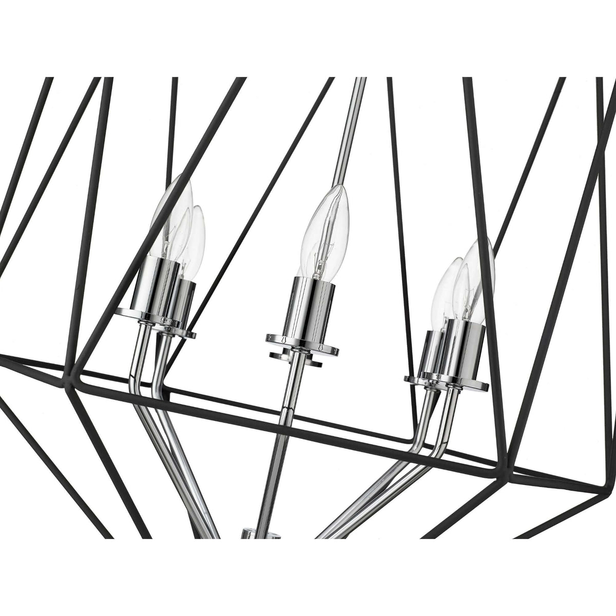 Geo 6 Light Chandelier Matte Black + Chrome
