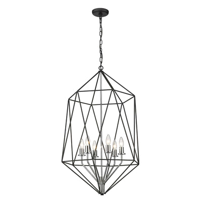 Geo 6 Light Chandelier Matte Black + Chrome