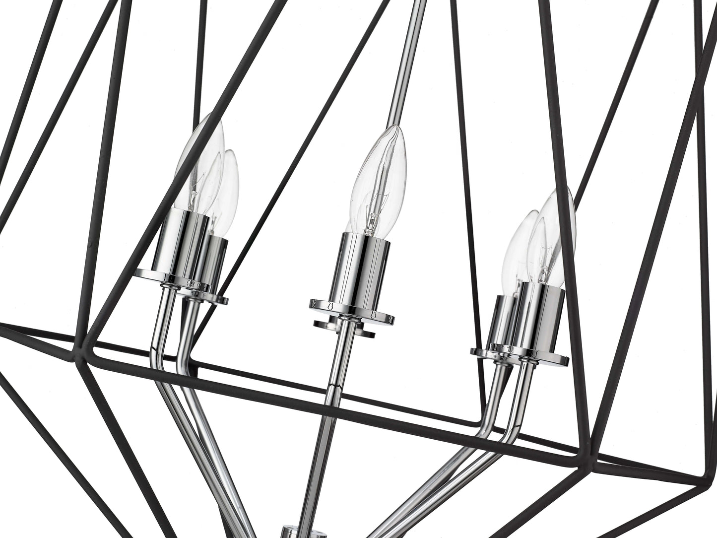 Geo 6 Light Chandelier Matte Black + Chrome