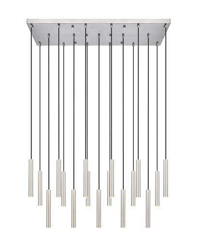 Forest LED 17 Light Linear Chandelier Brushed Nickel