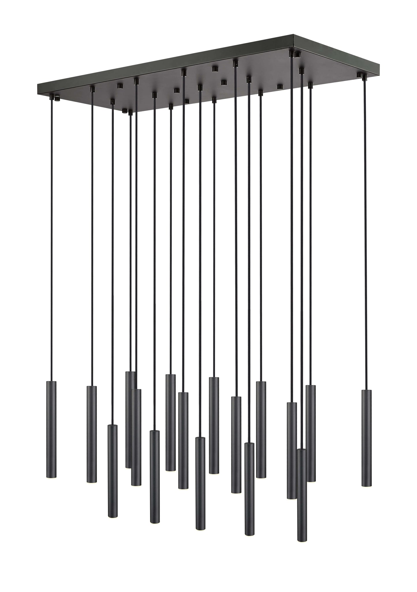 Forest LED 17 Light Linear Chandelier Matte Black