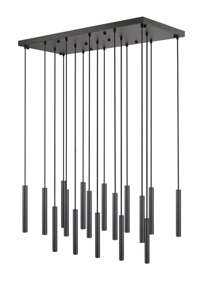 Forest LED 17 Light Linear Chandelier Matte Black