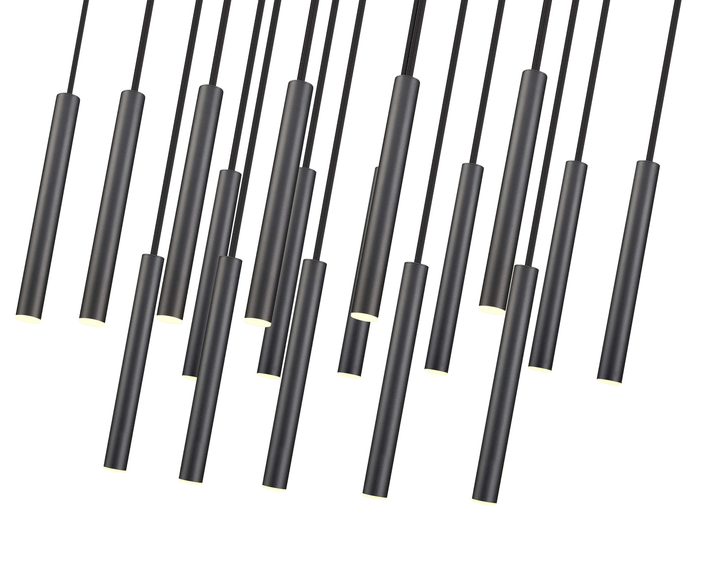 Forest LED 17 Light Linear Chandelier Matte Black