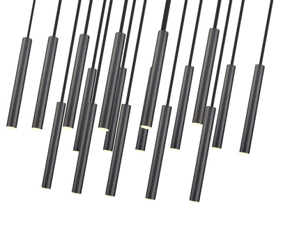 Forest LED 17 Light Linear Chandelier Matte Black
