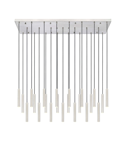 Forest LED 23 Light Linear Chandelier Brushed Nickel