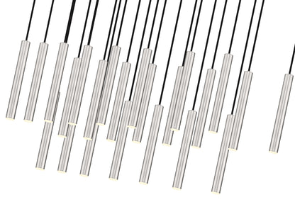 Forest LED 23 Light Linear Chandelier Brushed Nickel