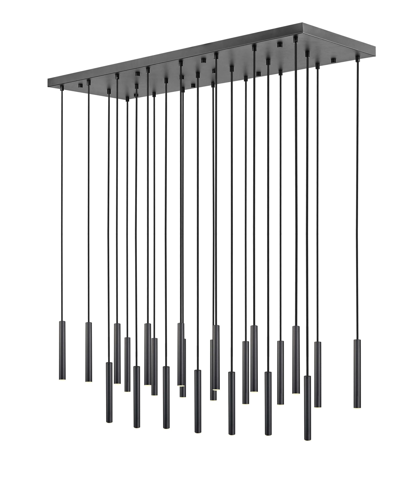 Forest LED 23 Light Linear Chandelier Matte Black