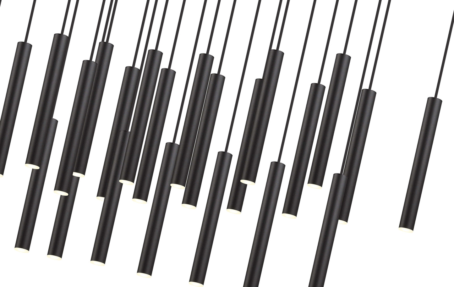 Forest LED 23 Light Linear Chandelier Matte Black