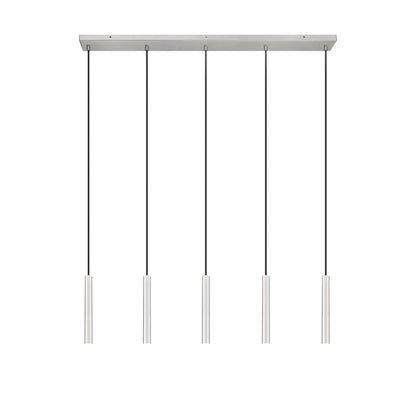 Forest LED 5 Light Linear Chandelier Brushed Nickel
