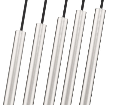Forest LED 5 Light Linear Chandelier Brushed Nickel