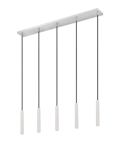 Forest LED 5 Light Linear Chandelier Brushed Nickel