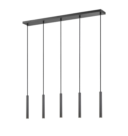 Forest LED 5 Light Linear Chandelier Matte Black